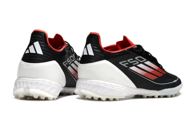 Men's Adidas F50 Pro TF Artificial Turf Low-Tops Football Shoes - Black/Red/White
