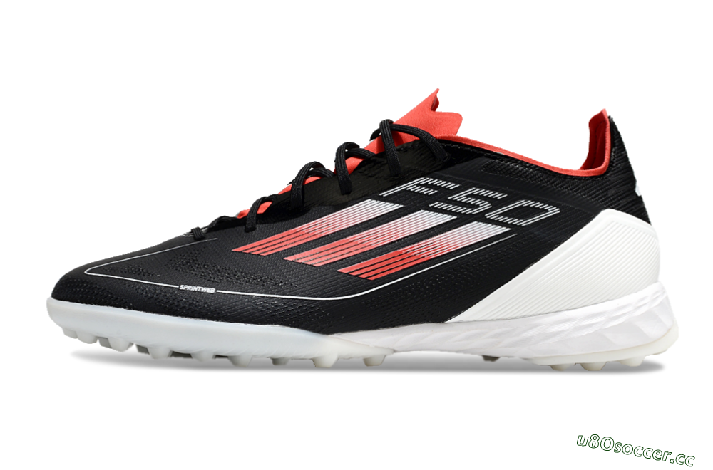Men's Adidas F50 Pro TF Artificial Turf Low-Tops Football Shoes - Black/Red/White 0
