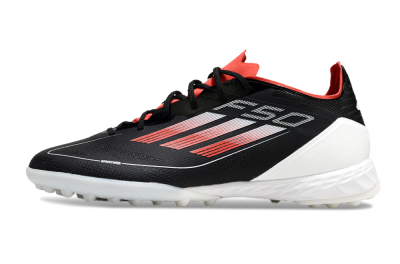 Men's Adidas F50 Pro TF Artificial Turf Low-Tops Football Shoes - Black/Red/White
