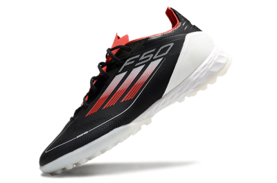 Men's Adidas F50 Pro TF Artificial Turf Low-Tops Football Shoes - Black/Red/White
