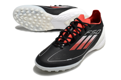 Men's Adidas F50 Pro TF Artificial Turf Low-Tops Football Shoes - Black/Red/White