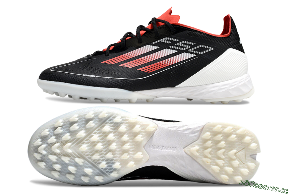 Men's Adidas F50 Pro TF Artificial Turf Low-Tops Football Shoes - Black/Red/White 1