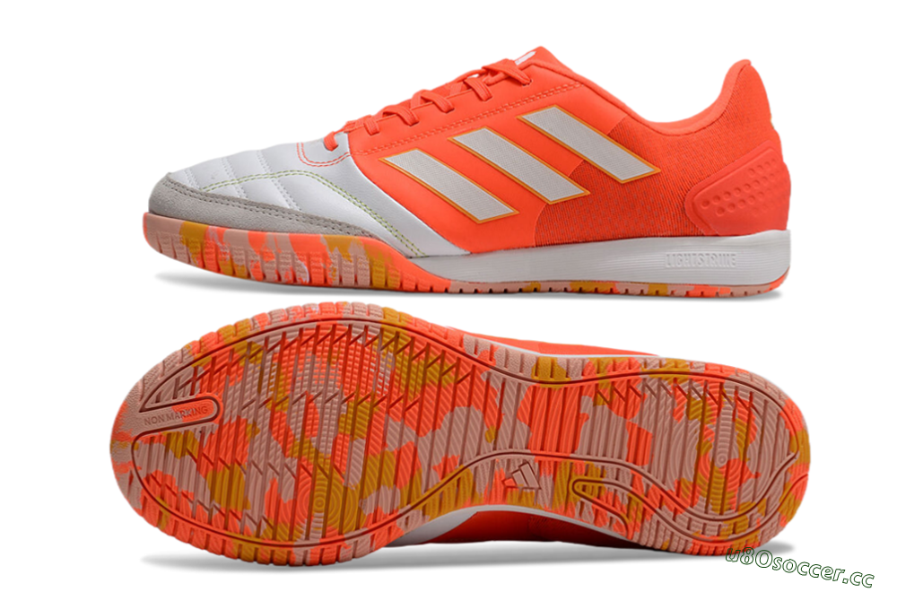 Men's Adidas Top Sala Competition IC Indoor & Futsal Low-Tops Football Shoes - White/Red/Yellow 1
