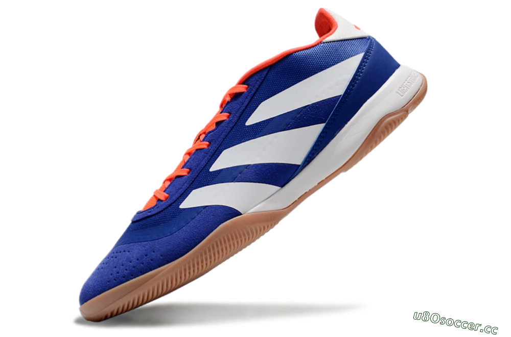Men's Adidas Predator 24 Elite IC Indoor & Futsal Low-Tops Football Shoes - Blue/White/Brown 5