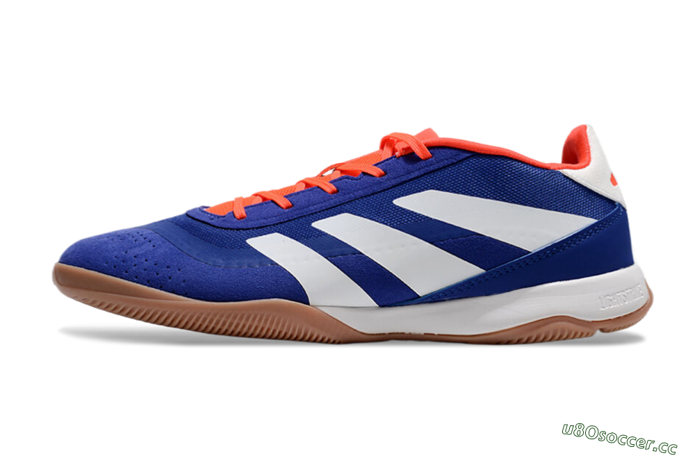 Men's Adidas Predator 24 Elite IC Indoor & Futsal Low-Tops Football Shoes - Blue/White/Brown 0