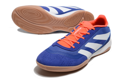 Men's Adidas Predator 24 Elite IC Indoor & Futsal Low-Tops Football Shoes - Blue/White/Brown