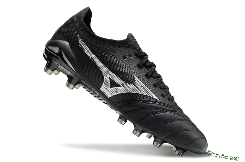 Men's Mizuno Morelia Neo 4 FG Firm Ground Low-Tops Football Boots - Black/White 4