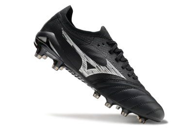 Men's Mizuno Morelia Neo 4 FG Firm Ground Low-Tops Football Boots - Black/White