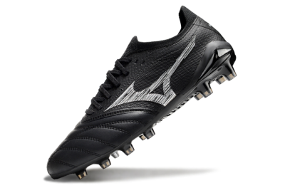 Men's Mizuno Morelia Neo 4 FG Firm Ground Low-Tops Football Boots - Black/White