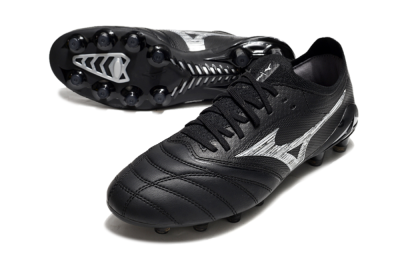 Men's Mizuno Morelia Neo 4 FG Firm Ground Low-Tops Football Boots - Black/White