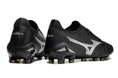 Men's Mizuno Morelia Neo 4 FG Firm Ground Low-Tops Football Boots - Black/White
