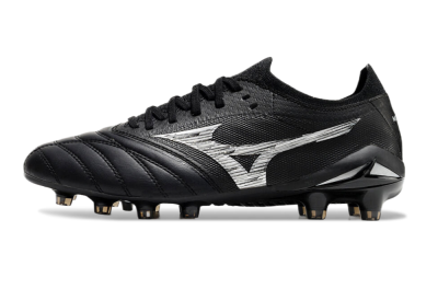 Men's Mizuno Morelia Neo 4 FG Firm Ground Low-Tops Football Boots - Black/White