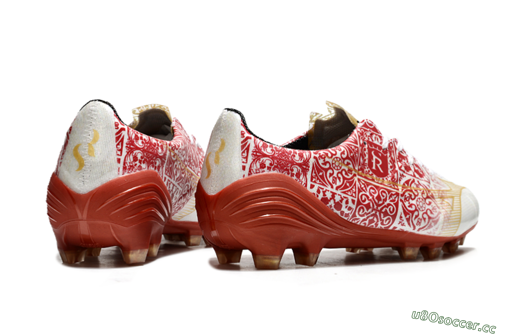 Men's Mizuno Morelia Neo FG Firm Ground Low-Tops Football Boots - White/Red/Gold 6
