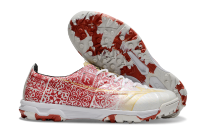 Men's Mizuno Morelia Neo TF Artificial Turf Low-Tops Football Shoes - White/Red/Gold