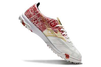 Men's Mizuno Morelia Neo TF Artificial Turf Low-Tops Football Shoes - White/Red/Gold
