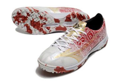 Men's Mizuno Morelia Neo TF Artificial Turf Low-Tops Football Shoes - White/Red/Gold