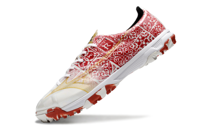 Men's Mizuno Morelia Neo TF Artificial Turf Low-Tops Football Shoes - White/Red/Gold