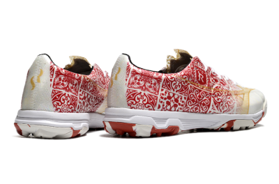 Men's Mizuno Morelia Neo TF Artificial Turf Low-Tops Football Shoes - White/Red/Gold
