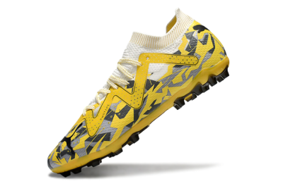 Unisex Puma Future Ultimate MG Multi Ground Low-Tops Football Boots - Yellow/White/Grey