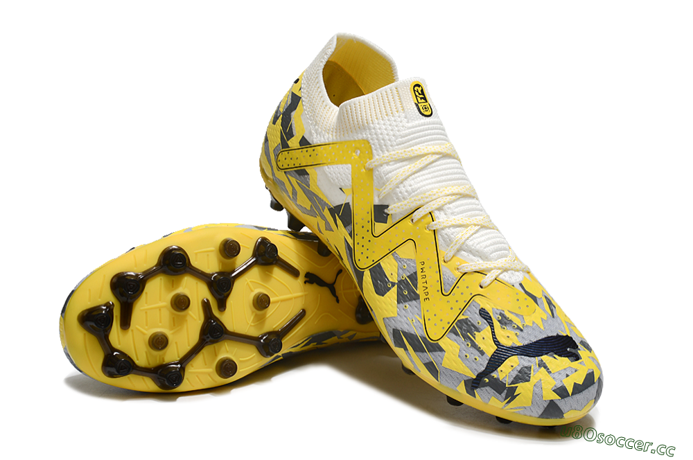 Unisex Puma Future Ultimate MG Multi Ground Low-Tops Football Boots - Yellow/White/Grey 4