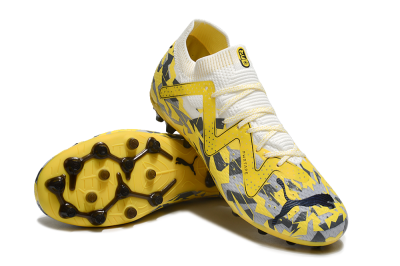 Unisex Puma Future Ultimate MG Multi Ground Low-Tops Football Boots - Yellow/White/Grey