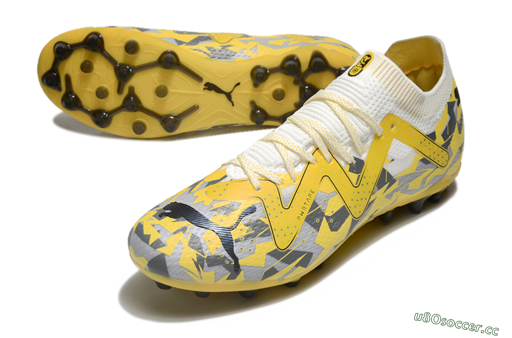 Unisex Puma Future Ultimate MG Multi Ground Low-Tops Football Boots - Yellow/White/Grey 3