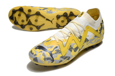 Unisex Puma Future Ultimate MG Multi Ground Low-Tops Football Boots - Yellow/White/Grey