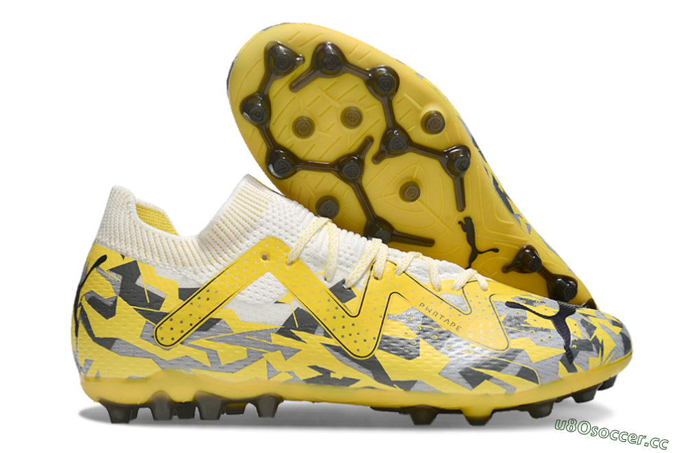 Unisex Puma Future Ultimate MG Multi Ground Low-Tops Football Boots - Yellow/White/Grey 2