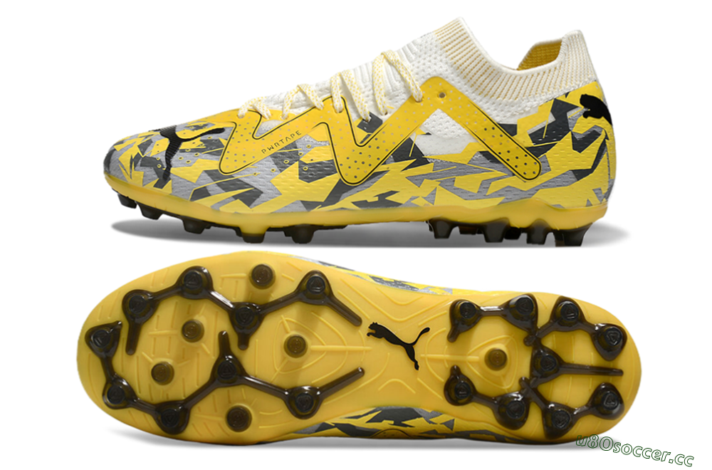 Unisex Puma Future Ultimate MG Multi Ground Low-Tops Football Boots - Yellow/White/Grey 1