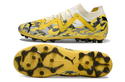 Unisex Puma Future Ultimate MG Multi Ground Low-Tops Football Boots - Yellow/White/Grey