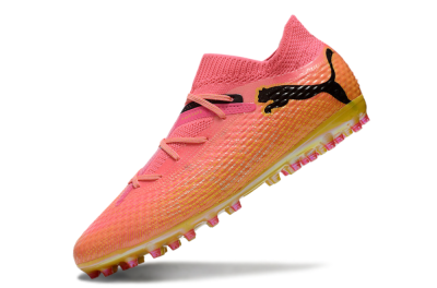 Unisex Puma Future Ultimate MG Multi Ground Low-Tops Football Boots - Pink/Black/Yellow