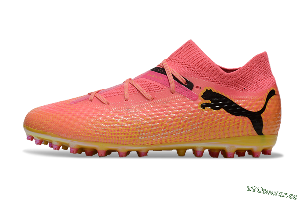 Unisex Puma Future Ultimate MG Multi Ground Low-Tops Football Boots - Pink/Black/Yellow 0