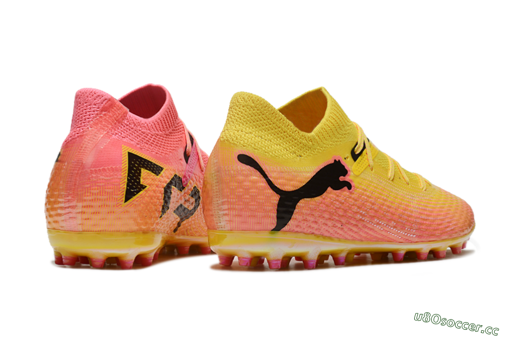 Unisex Puma Future Ultimate MG Multi Ground Low-Tops Football Boots - Pink/Black/Yellow 7