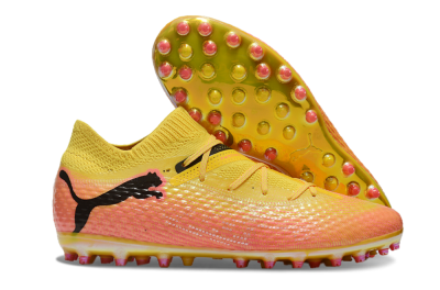 Unisex Puma Future Ultimate MG Multi Ground Low-Tops Football Boots - Pink/Black/Yellow