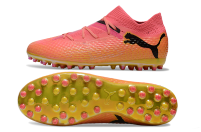 Unisex Puma Future Ultimate MG Multi Ground Low-Tops Football Boots - Pink/Black/Yellow