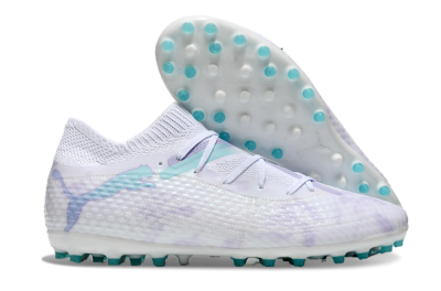 Unisex Puma Future Ultimate MG Multi Ground Low-Tops Football Boots - Beige/Jade/Purple