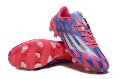 Men's Adidas F50 Elite FG Firm Ground Low-Tops Football Boots - Blue/Red/Silver