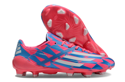 Men's Adidas F50 Elite FG Firm Ground Low-Tops Football Boots - Blue/Red/Silver