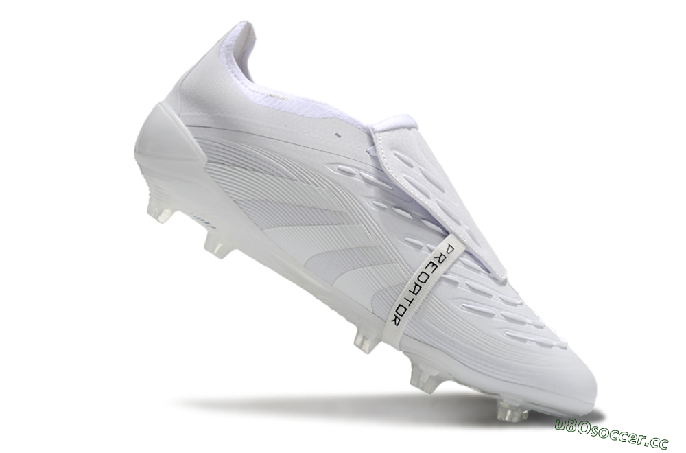Unisex Adidas Predator Elite Foldover Tongue FG Firm Ground Low-Tops Football Boots - White/Silver 4
