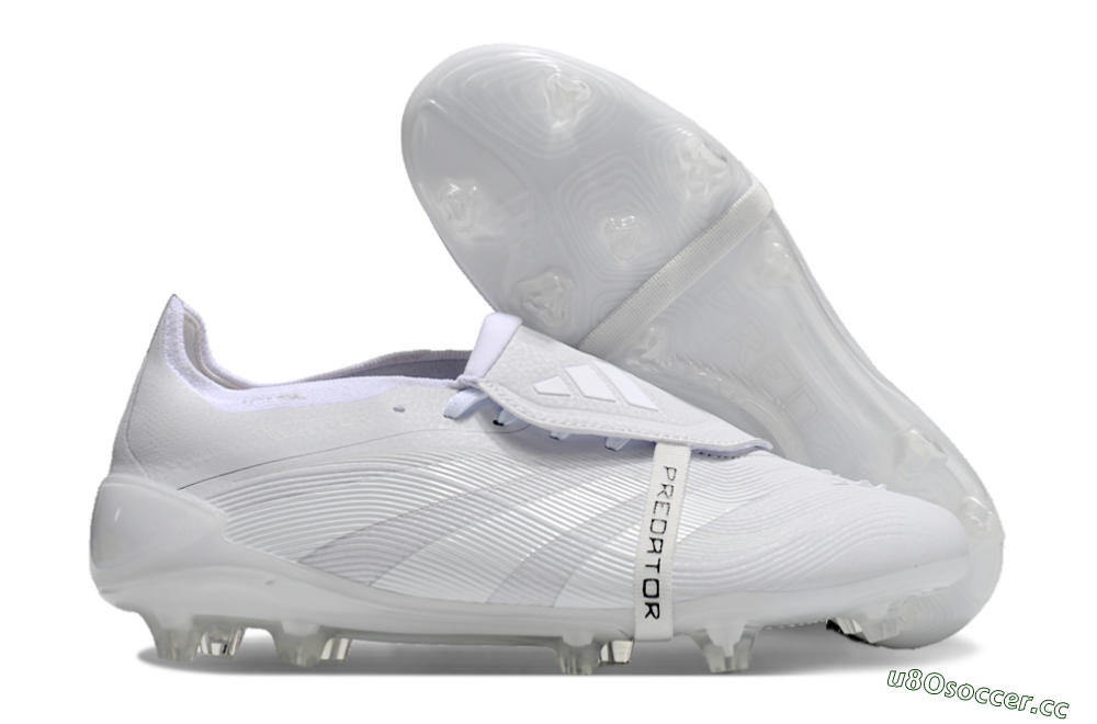 Unisex Adidas Predator Elite Foldover Tongue FG Firm Ground Low-Tops Football Boots - White/Silver 2