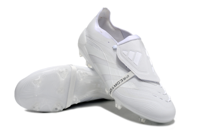 Unisex Adidas Predator Elite Foldover Tongue FG Firm Ground Low-Tops Football Boots - White/Silver