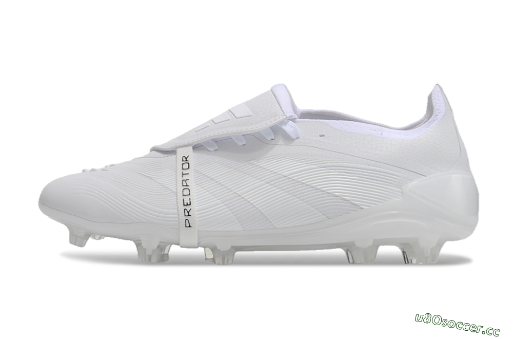 Unisex Adidas Predator Elite Foldover Tongue FG Firm Ground Low-Tops Football Boots - White/Silver 0
