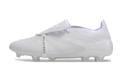Unisex Adidas Predator Elite Foldover Tongue FG Firm Ground Low-Tops Football Boots - White/Silver