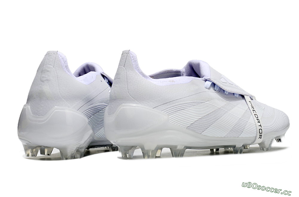 Unisex Adidas Predator Elite Foldover Tongue FG Firm Ground Low-Tops Football Boots - White/Silver 6