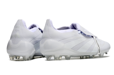 Unisex Adidas Predator Elite Foldover Tongue FG Firm Ground Low-Tops Football Boots - White/Silver