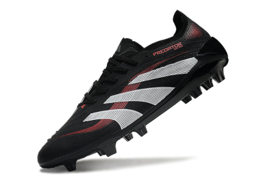 Unisex Adidas Predator Elite 2025 Stealth Victory FG Firm Ground Low-Tops Football Boots - Black/White/Red