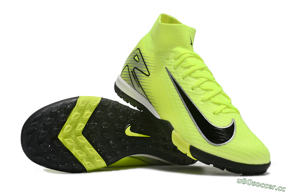 Unisex Nike Air Zoom Mercurial Superfly 10 Elite TF Artificial Turf High-Tops Football Shoes - Yellow/Black/Silver 1