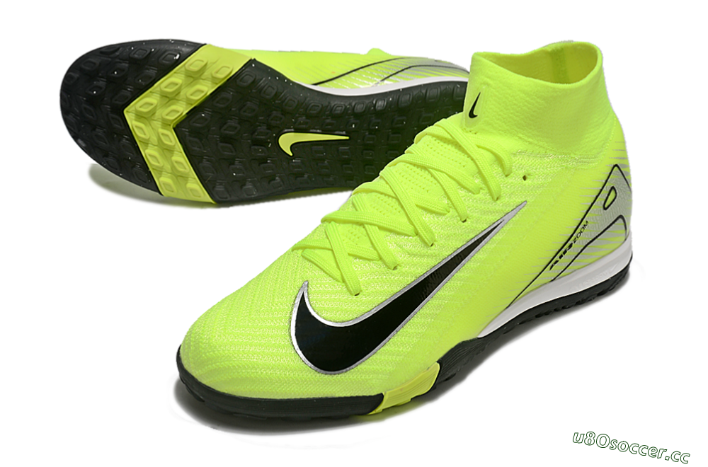 Unisex Nike Air Zoom Mercurial Superfly 10 Elite TF Artificial Turf High-Tops Football Shoes - Yellow/Black/Silver 3