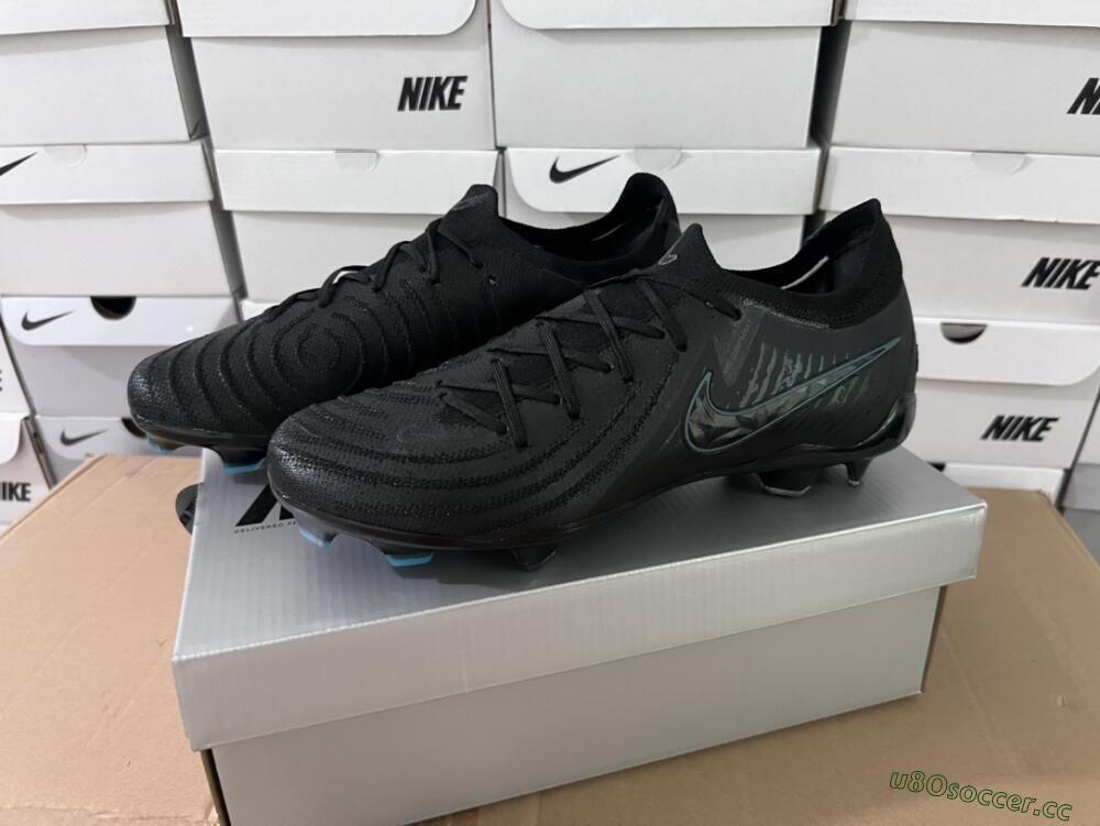 Men's Nike Phantom Luna Elite NU FG Firm Ground Low-Tops Football Boots - Black/Blue
