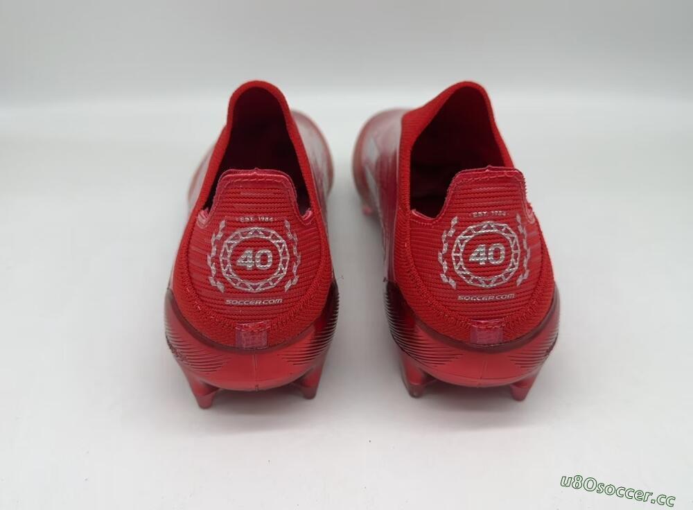 Men's Adidas F50 Elite Laceless FG Firm Ground Low-Tops Football Boots - Red/Silver
